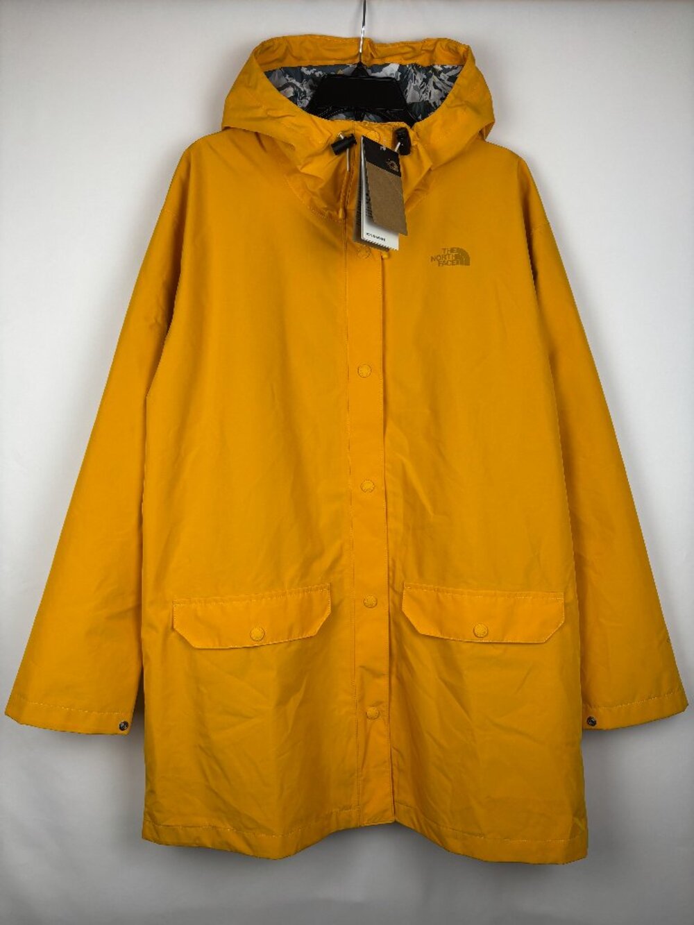 Large North Face Liberty Woodmont Rain Jacket Orange Camo Lined Hooded Rain Coat